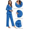 image:imageWiWi Pajama Sets for Women Soft Comfy Pjs Loungewear Sleepwear with Pants Viscose from Bamboo Pajamas Set SXXLBright Blue