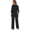 image:imageWiWi Pajamas Set for Women Super Soft 34 Sleeve Tops and Pants Pajama Sets Cooling Viscose Bamboo Pjs with Pockets SXXLBlack