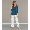 image:imageWiWi Pajamas Set for Women Super Soft 34 Sleeve Tops and Pants Pajama Sets Cooling Viscose Bamboo Pjs with Pockets SXXLGreen