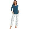 image:imageWiWi Pajamas Set for Women Super Soft 34 Sleeve Tops and Pants Pajama Sets Cooling Viscose Bamboo Pjs with Pockets SXXLGreen