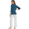 image:imageWiWi Pajamas Set for Women Super Soft 34 Sleeve Tops and Pants Pajama Sets Cooling Viscose Bamboo Pjs with Pockets SXXLGreen