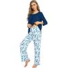 image:imageWiWi Pajamas Set for Women Super Soft 34 Sleeve Tops and Pants Pajama Sets Cooling Viscose Bamboo Pjs with Pockets SXXLInk Blue