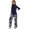 image:imageWiWi Pajamas Set for Women Super Soft 34 Sleeve Tops and Pants Pajama Sets Cooling Viscose Bamboo Pjs with Pockets SXXLNavy