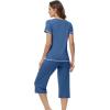 image:imageWiWi Pajamas for Women Cool Short Sleeve Top and Capri Pants Viscose from Bamboo Super Soft 2 Piece Pjs Sleepwear SXXLAprussian Blue