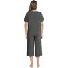 image:imageWiWi Pajamas for Women Cool Short Sleeve Top and Capri Pants Viscose from Bamboo Super Soft 2 Piece Pjs Sleepwear SXXLBiron Grey