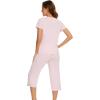 image:imageWiWi Pajamas for Women Cool Short Sleeve Top and Capri Pants Viscose from Bamboo Super Soft 2 Piece Pjs Sleepwear SXXLCpink
