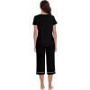 image:imageWiWi Pajamas for Women Cool Short Sleeve Top and Capri Pants Viscose from Bamboo Super Soft 2 Piece Pjs Sleepwear SXXLDblack