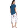 image:imageWiWi Pajamas for Women Cool Short Sleeve Top and Capri Pants Viscose from Bamboo Super Soft 2 Piece Pjs Sleepwear SXXLDdark Pink Dots