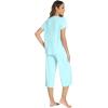 image:imageWiWi Pajamas for Women Cool Short Sleeve Top and Capri Pants Viscose from Bamboo Super Soft 2 Piece Pjs Sleepwear SXXLEaqua