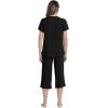 image:imageWiWi Pajamas for Women Cool Short Sleeve Top and Capri Pants Viscose from Bamboo Super Soft 2 Piece Pjs Sleepwear SXXLEblack