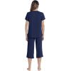 image:imageWiWi Pajamas for Women Cool Short Sleeve Top and Capri Pants Viscose from Bamboo Super Soft 2 Piece Pjs Sleepwear SXXLEnavy