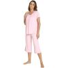 image:imageWiWi Pajamas for Women Cool Short Sleeve Top and Capri Pants Viscose from Bamboo Super Soft 2 Piece Pjs Sleepwear SXXLEpink