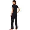 image:imageWiWi Pajamas for Women Pajama Sets Super Soft Short Sleeve Loungewear with Pants Cooling Pjs Lounge Set SXXLBlack