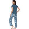 image:imageWiWi Pajamas for Women Pajama Sets Super Soft Short Sleeve Loungewear with Pants Cooling Pjs Lounge Set SXXLGreenGreen Dots
