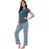 image:imageWiWi Pajamas for Women Pajama Sets Super Soft Short Sleeve Loungewear with Pants Cooling Pjs Lounge Set SXXLGreenGreen Dots