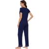 image:imageWiWi Pajamas for Women Pajama Sets Super Soft Short Sleeve Loungewear with Pants Cooling Pjs Lounge Set SXXLNavy