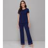 image:imageWiWi Pajamas for Women Pajama Sets Super Soft Short Sleeve Loungewear with Pants Cooling Pjs Lounge Set SXXLNavy