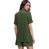 image:imageWiWi Soft Pajamas Set for Women Button Down Short Pajama Sets Plus Size Pjs Sleepwear Viscose from Bamboo S4XAarmy Green