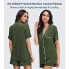 image:imageWiWi Soft Pajamas Set for Women Button Down Short Pajama Sets Plus Size Pjs Sleepwear Viscose from Bamboo S4XAarmy Green