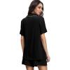 image:imageWiWi Soft Pajamas Set for Women Button Down Short Pajama Sets Plus Size Pjs Sleepwear Viscose from Bamboo S4XAblack