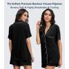 image:imageWiWi Soft Pajamas Set for Women Button Down Short Pajama Sets Plus Size Pjs Sleepwear Viscose from Bamboo S4XAblack