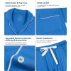 image:imageWiWi Soft Pajamas Set for Women Button Down Short Pajama Sets Plus Size Pjs Sleepwear Viscose from Bamboo S4XAbright Blue