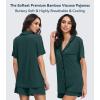 image:imageWiWi Soft Pajamas Set for Women Button Down Short Pajama Sets Plus Size Pjs Sleepwear Viscose from Bamboo S4XAforest Green