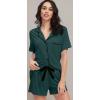 image:imageWiWi Soft Pajamas Set for Women Button Down Short Pajama Sets Plus Size Pjs Sleepwear Viscose from Bamboo S4XAforest Green