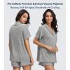 image:imageWiWi Soft Pajamas Set for Women Button Down Short Pajama Sets Plus Size Pjs Sleepwear Viscose from Bamboo S4XAheather Grey
