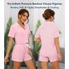 image:imageWiWi Soft Pajamas Set for Women Button Down Short Pajama Sets Plus Size Pjs Sleepwear Viscose from Bamboo S4XAmisty Rose