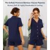 image:imageWiWi Soft Pajamas Set for Women Button Down Short Pajama Sets Plus Size Pjs Sleepwear Viscose from Bamboo S4XAnavyPurple