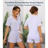 image:imageWiWi Soft Pajamas Set for Women Button Down Short Pajama Sets Plus Size Pjs Sleepwear Viscose from Bamboo S4XApastel Purple