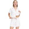 image:imageWiWi Soft Pajamas Set for Women Button Down Short Pajama Sets Plus Size Pjs Sleepwear Viscose from Bamboo S4XAwhite Stars