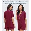 image:imageWiWi Soft Pajamas Set for Women Button Down Short Pajama Sets Plus Size Pjs Sleepwear Viscose from Bamboo S4XAwine