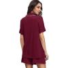 image:imageWiWi Soft Pajamas Set for Women Button Down Short Pajama Sets Plus Size Pjs Sleepwear Viscose from Bamboo S4XAwine