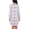 image:imageWiWi Super Soft Cooling Nightgowns for Women Bamboo Viscose Long Sleeve Sleep Shirt Button Down Boyfriend Sleepwear SXXLBlue Plaid