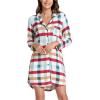 image:imageWiWi Super Soft Cooling Nightgowns for Women Bamboo Viscose Long Sleeve Sleep Shirt Button Down Boyfriend Sleepwear SXXLGreen Plaid