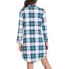image:imageWiWi Super Soft Cooling Nightgowns for Women Bamboo Viscose Long Sleeve Sleep Shirt Button Down Boyfriend Sleepwear SXXLNavyGreen Plaid