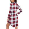 image:imageWiWi Super Soft Cooling Nightgowns for Women Bamboo Viscose Long Sleeve Sleep Shirt Button Down Boyfriend Sleepwear SXXLNavyRed Plaid