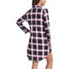 image:imageWiWi Super Soft Cooling Nightgowns for Women Bamboo Viscose Long Sleeve Sleep Shirt Button Down Boyfriend Sleepwear SXXLNavyRed Stripe Plaid