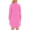 image:imageWiWi Super Soft Cooling Nightgowns for Women Bamboo Viscose Long Sleeve Sleep Shirt Button Down Boyfriend Sleepwear SXXLRaspberry Pink