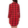 image:imageWiWi Super Soft Cooling Nightgowns for Women Bamboo Viscose Long Sleeve Sleep Shirt Button Down Boyfriend Sleepwear SXXLRed Plaid