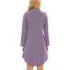 image:imageWiWi Super Soft Cooling Nightgowns for Women Bamboo Viscose Long Sleeve Sleep Shirt Button Down Boyfriend Sleepwear SXXLViolet