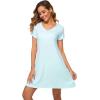 image:imageWiWi Super Soft Nightgowns for Women Cool Short Sleeve Night Shirt Bamboo Viscose Plus Size Sleepwear S4XAqua