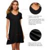 image:imageWiWi Super Soft Nightgowns for Women Cool Short Sleeve Night Shirt Bamboo Viscose Plus Size Sleepwear S4XBlack