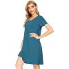 image:imageWiWi Super Soft Nightgowns for Women Cool Short Sleeve Night Shirt Bamboo Viscose Plus Size Sleepwear S4XDark Teal