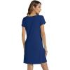 image:imageWiWi Super Soft Nightgowns for Women Cool Short Sleeve Night Shirt Bamboo Viscose Plus Size Sleepwear S4XDblue Depth