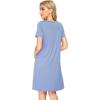 image:imageWiWi Super Soft Nightgowns for Women Cool Short Sleeve Night Shirt Bamboo Viscose Plus Size Sleepwear S4XFog Blue