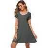 image:imageWiWi Super Soft Nightgowns for Women Cool Short Sleeve Night Shirt Bamboo Viscose Plus Size Sleepwear S4XIron Grey