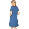 image:imageWiWi Super Soft Nightgowns for Women Cool Short Sleeve Night Shirt Bamboo Viscose Plus Size Sleepwear S4XPrussian Blue